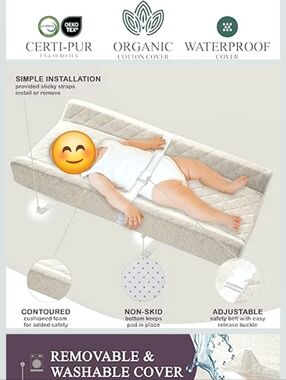 Organic Waterproof Baby Changing Pad - Beige Quilted